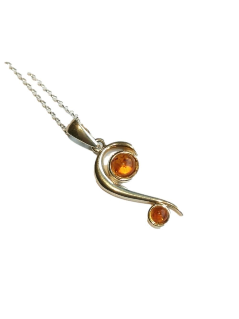 New sterling silver Baltic Amber pendant necklace